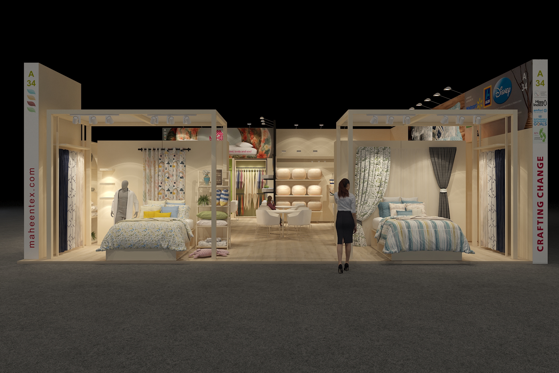 Maheen Textile delivered exhibition stand on show floor
